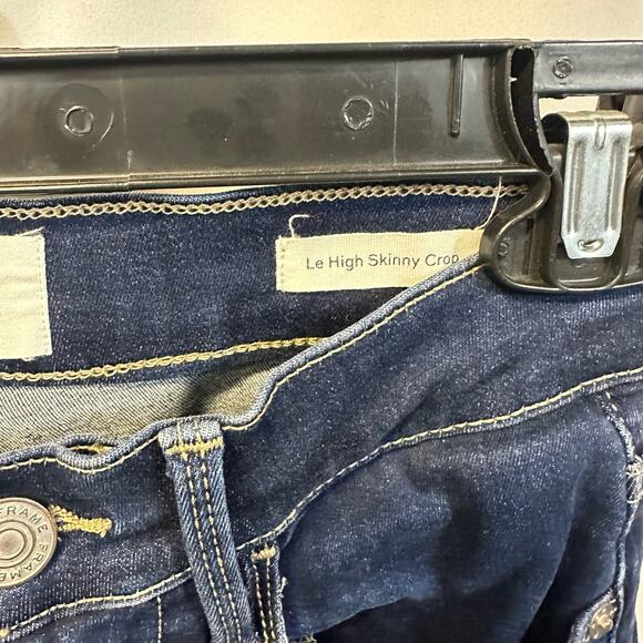 Frame Denim Le High Skinny Crop Blue Dark Wash Denim Jeans 26 - Picture 3 of 6